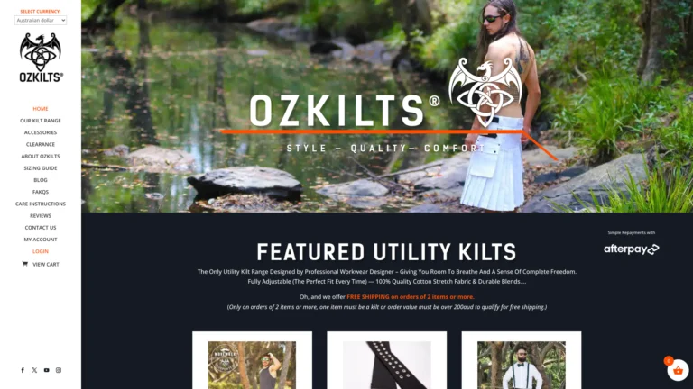 ozkilts.com desktop