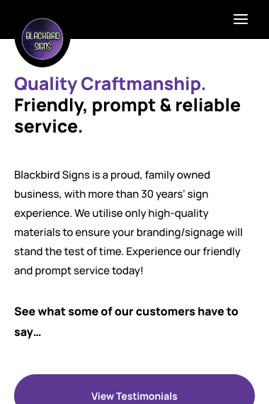 blackbirdsigns.com .au mobile