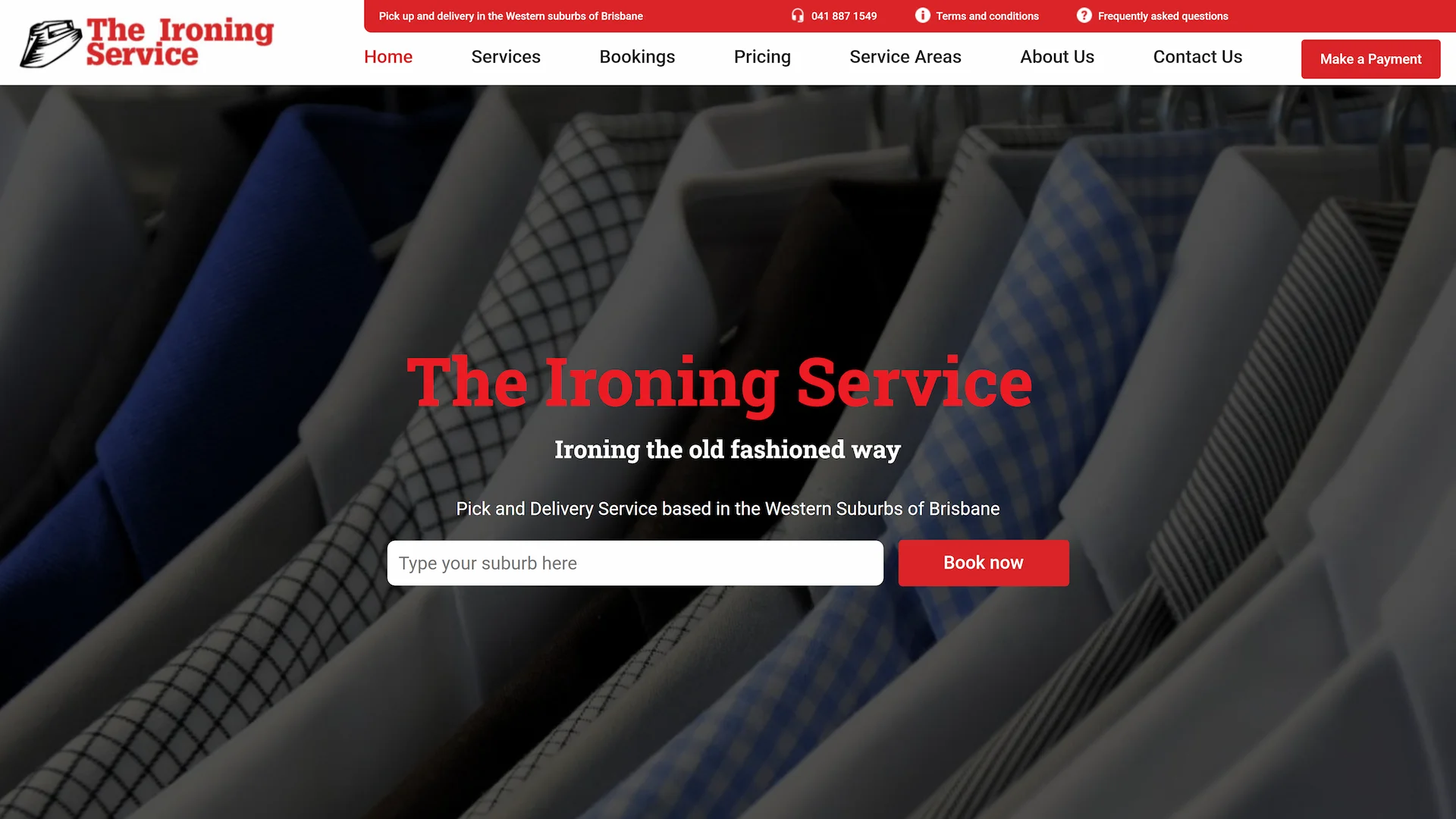 theironingservice.com .au device dekstop