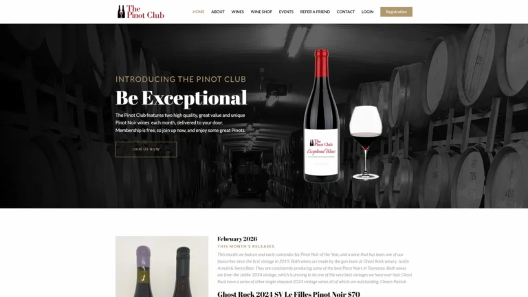 thepinotclub.com .au device desktop